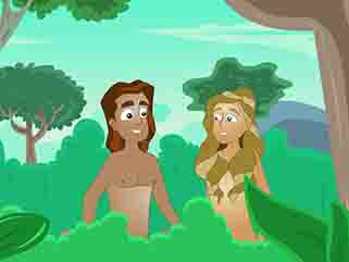 A história de Adão e Eva infantil 